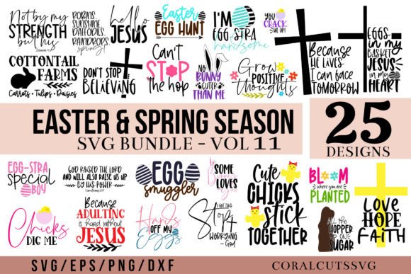 25 Easter Spring Season SVG Bundle for Crafts
