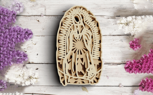 3D Christian Virgin Mary SVG DXF for Winter Amp