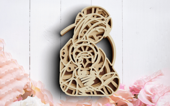 3D Infant Jesus and Mary SVG DXF 4 Layers