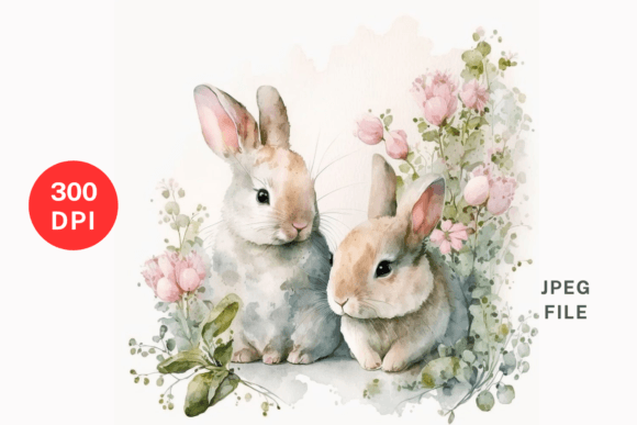Easter Bunnies Illustrations