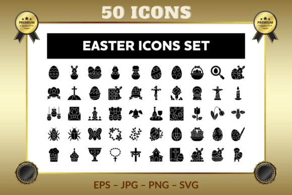 Easter Glyph Icons and Icons