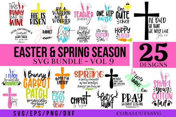 Easter Spring Season Bundle of 25 SVG