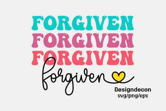 Forgiven Heart Lettering Retro Svg for Crafts