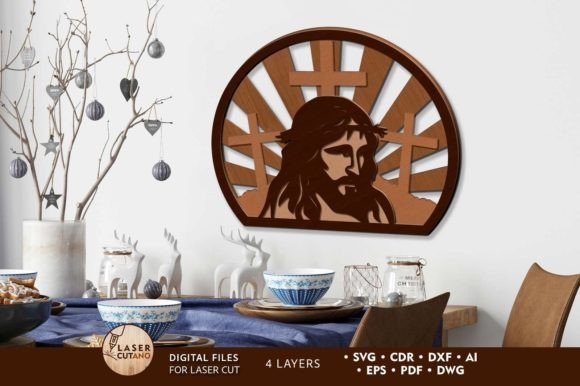 JESUS Multilayer Wall Decor, Cut Files
