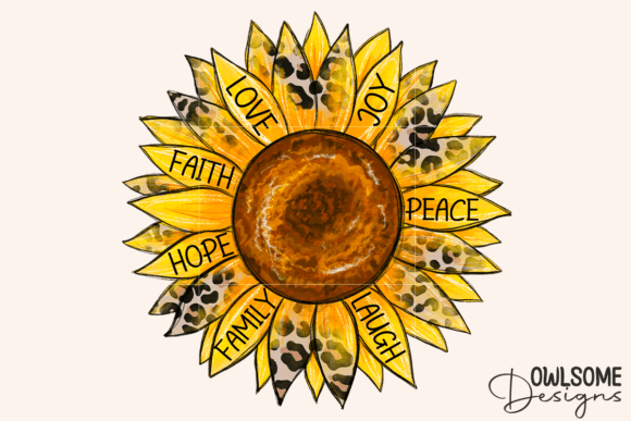 Sunflower Faith Hope Love PNG for Crafts Projects