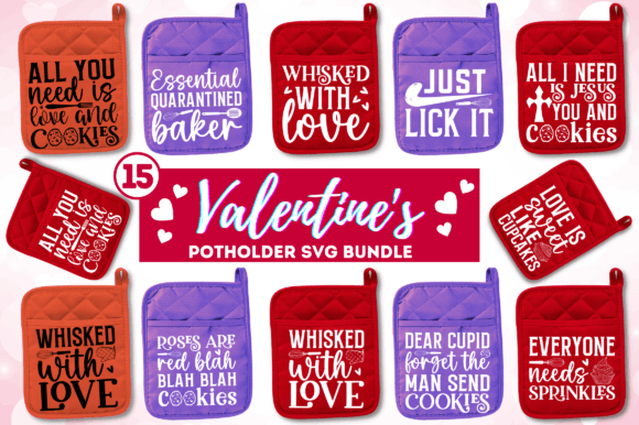Valentines Pot Holder SVG Bundle for Crafts